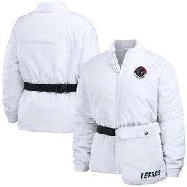 WEAR by Erin Andrews Women's WEAR by Erin Andrews White Houston Texans Packaway Full-Zip Puffer Jacket 