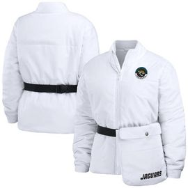 WEAR by Erin Andrews Women's WEAR by Erin Andrews White Jacksonville Jaguars Packaway Full-Zip Puffer Jacket 