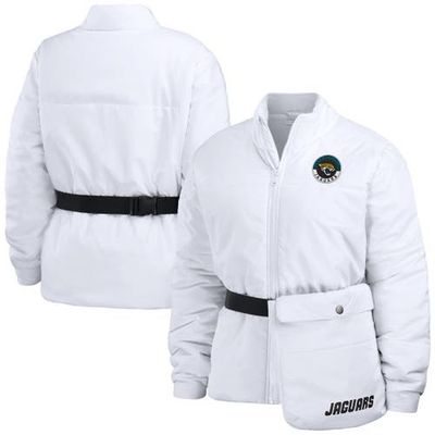 WEAR by Erin Andrews Women's WEAR by Erin Andrews White Jacksonville Jaguars Packaway Full-Zip Puffer Jacket 
