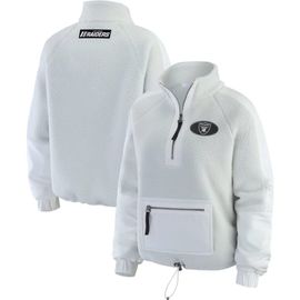 WEAR by Erin Andrews Women's WEAR by Erin Andrews White Las Vegas Raiders Polar Fleece Half-Zip Jacket 