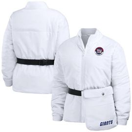 WEAR by Erin Andrews Women's WEAR by Erin Andrews White New York Giants Packaway Full-Zip Puffer Jacket 