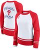 WEAR by Erin Andrews Women's WEAR by Erin Andrews White Philadelphia Phillies Colorblock Raglan Sweater  - 1