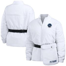 WEAR by Erin Andrews Women's WEAR by Erin Andrews White Tennessee Titans Packaway Full-Zip Puffer Jacket 