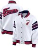 WEAR by Erin Andrews Women's WEAR by Erin Andrews White/Navy WNBA Full-Snap Fleece Sweatshirt Jacket  - 1