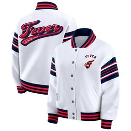 WEAR by Erin Andrews Women's WEAR by Erin Andrews White/Navy WNBA Full-Snap Fleece Sweatshirt Jacket 