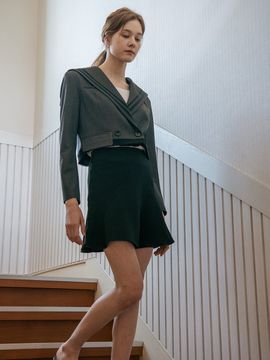 We’Dee Collar Cropped Jacket _ Gray