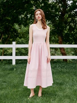 We’Dee Fake Layered A Line Dress_Pink