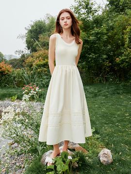 We’Dee Fake Layered A Line Dress_Yellow