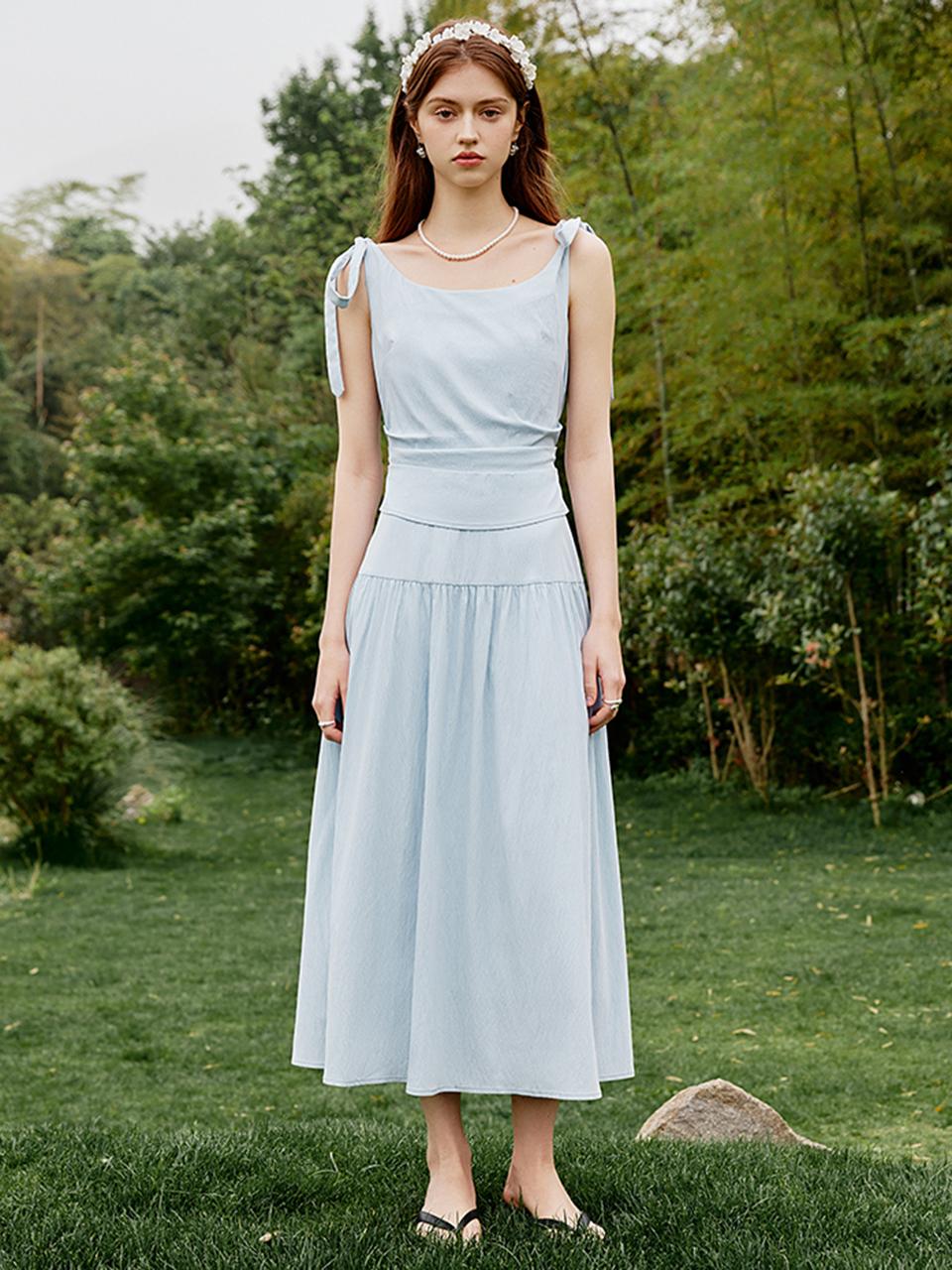 We’Dee Fake Two-Piece Sleeveless Dress