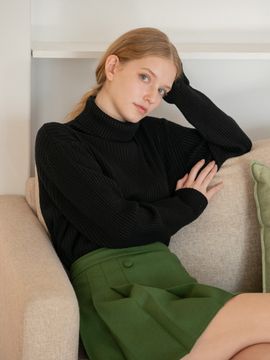 We’Dee Half Neck Polar Knit _Black