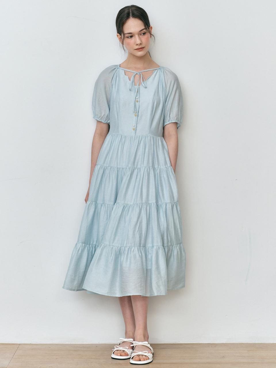 We’Dee Petal Neck Cake Dress (Blue)