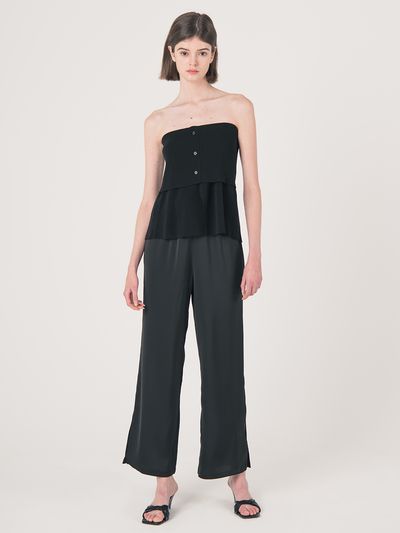 We’Dee Satin Drape Pants - Black