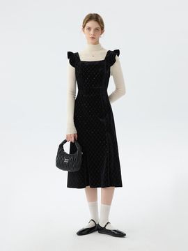 We’Dee Sequin Velvet Sleeveless A-line Dress