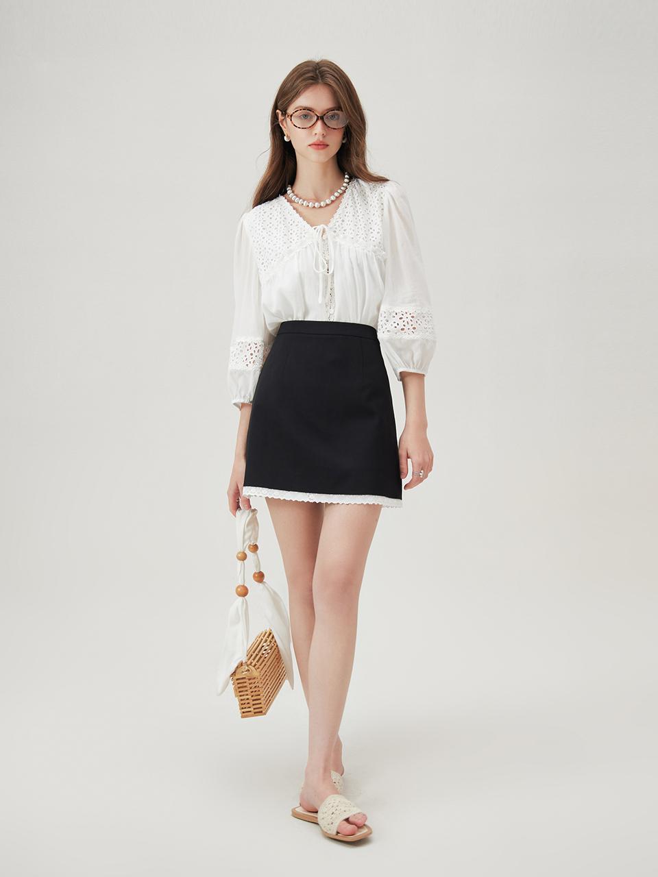 We’Dee Simple Lace A Line Skirt