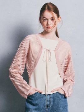 We’Dee String Bolero Cardigan (Pink)