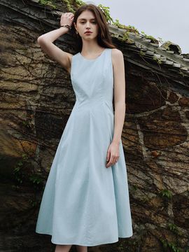 We’Dee Temperament Sleeveless Dress (Blue)