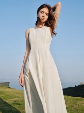 We’Dee Temperament Sleeveless Dress (White)