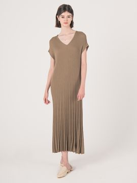 We’Dee V-neck Sleeveless Dress - Khaki