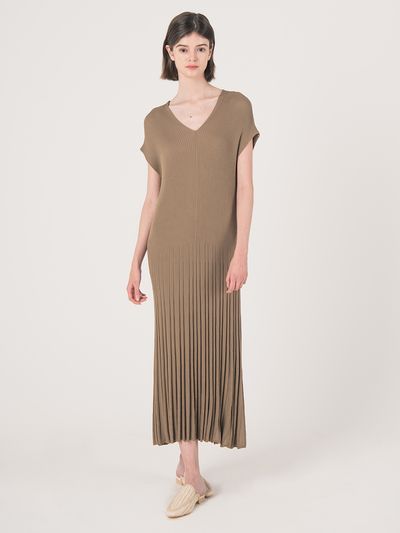 We’Dee V-neck Sleeveless Dress - Khaki