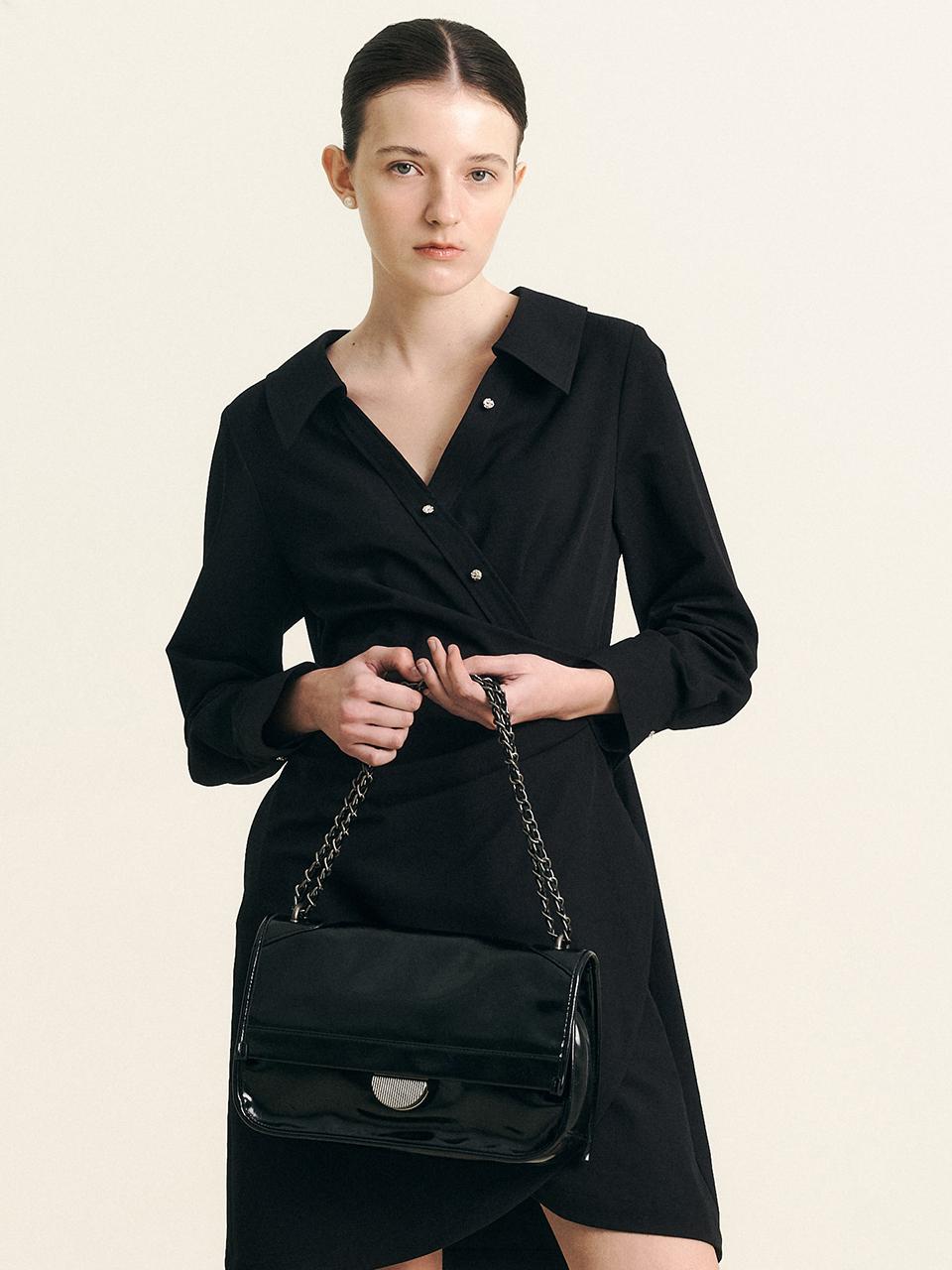 We’Dee WD Leather Chain Bag_Black