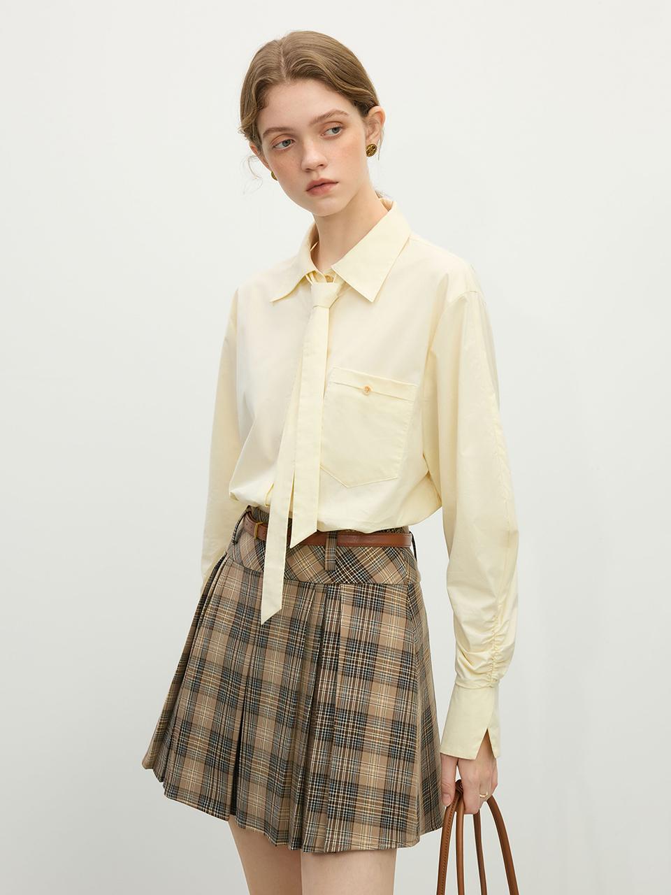 We’Dee WD Plaid A-line Pleated Skirt