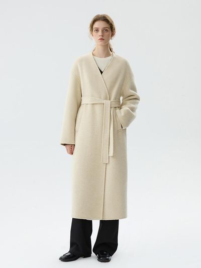 We’Dee WD_Belted collarless coat