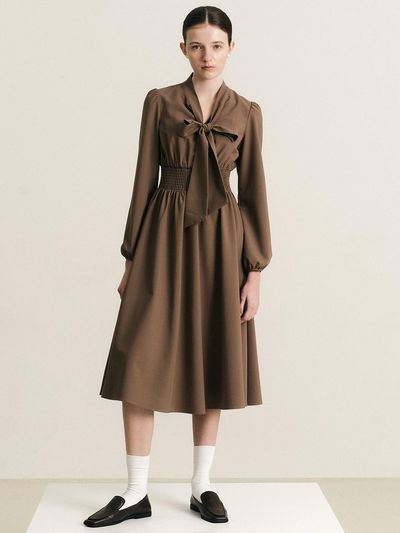 We’Dee WD_Brown big bow tie dress
