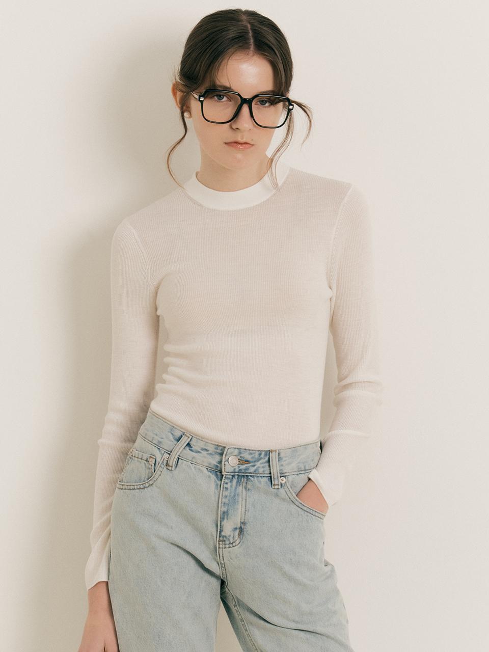 We’Dee WD_Classic basic knit_WHITE