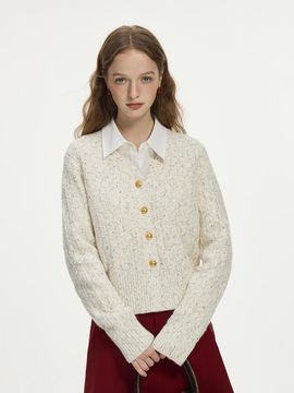 We’Dee WD_Color dot V-neck cardigan