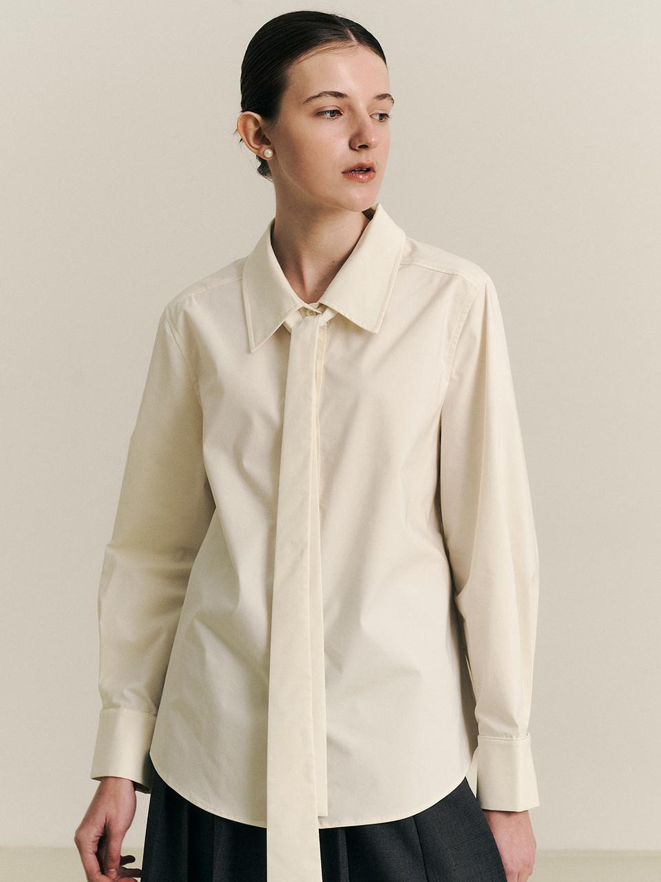 We’Dee WD_Detachable tie cotton shirt_YELLOW