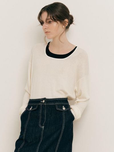 We’Dee WD_Fake layered knit_WHITE
