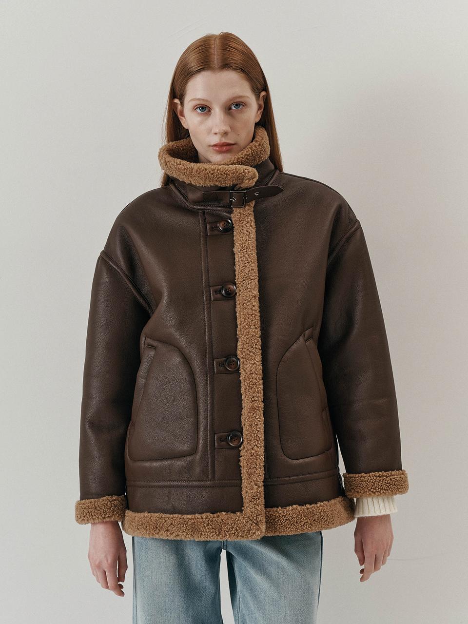 We’Dee WD_High neck mustang jacket_BROWN