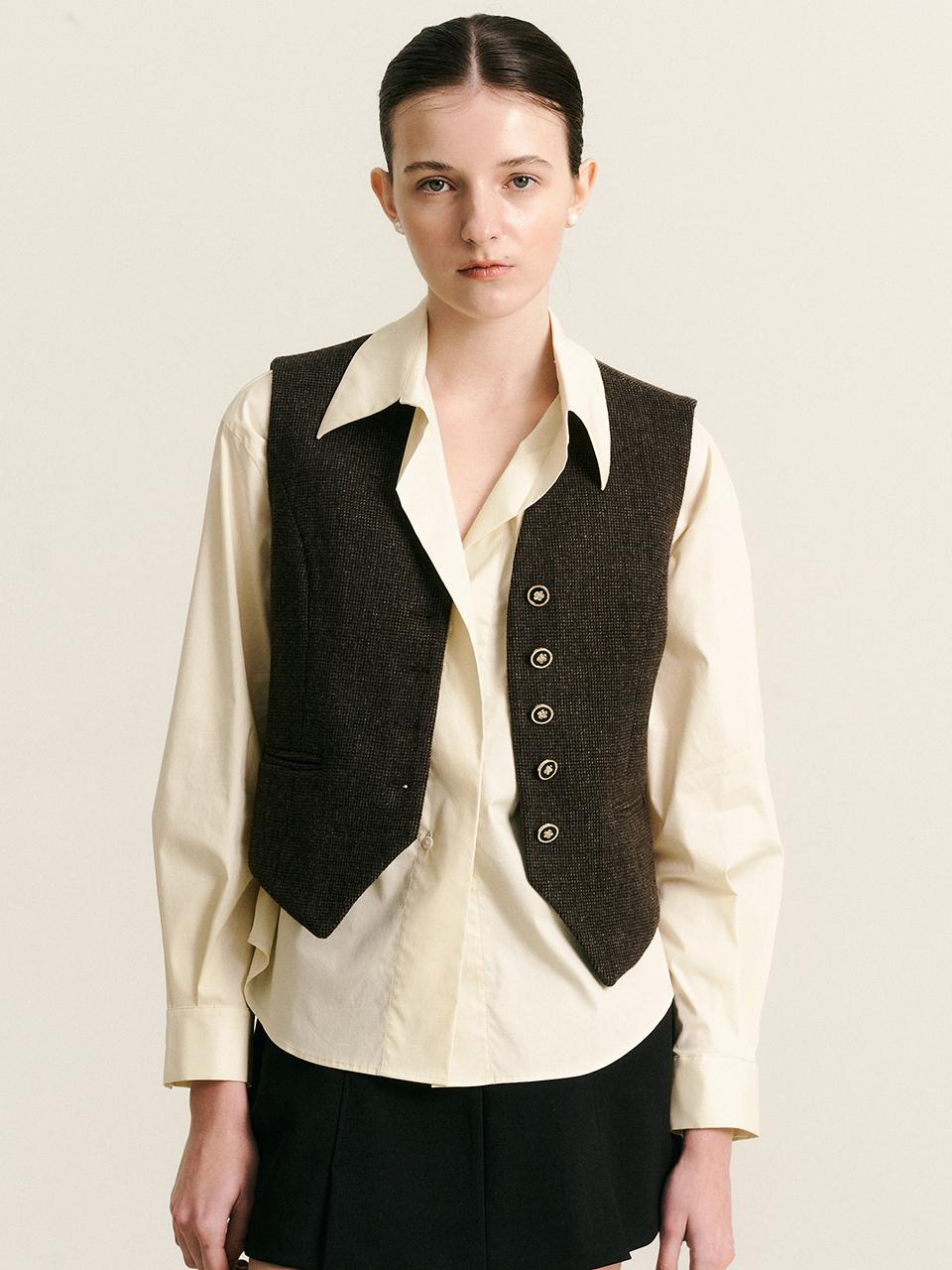 We’Dee WD_Plaid collarless vest