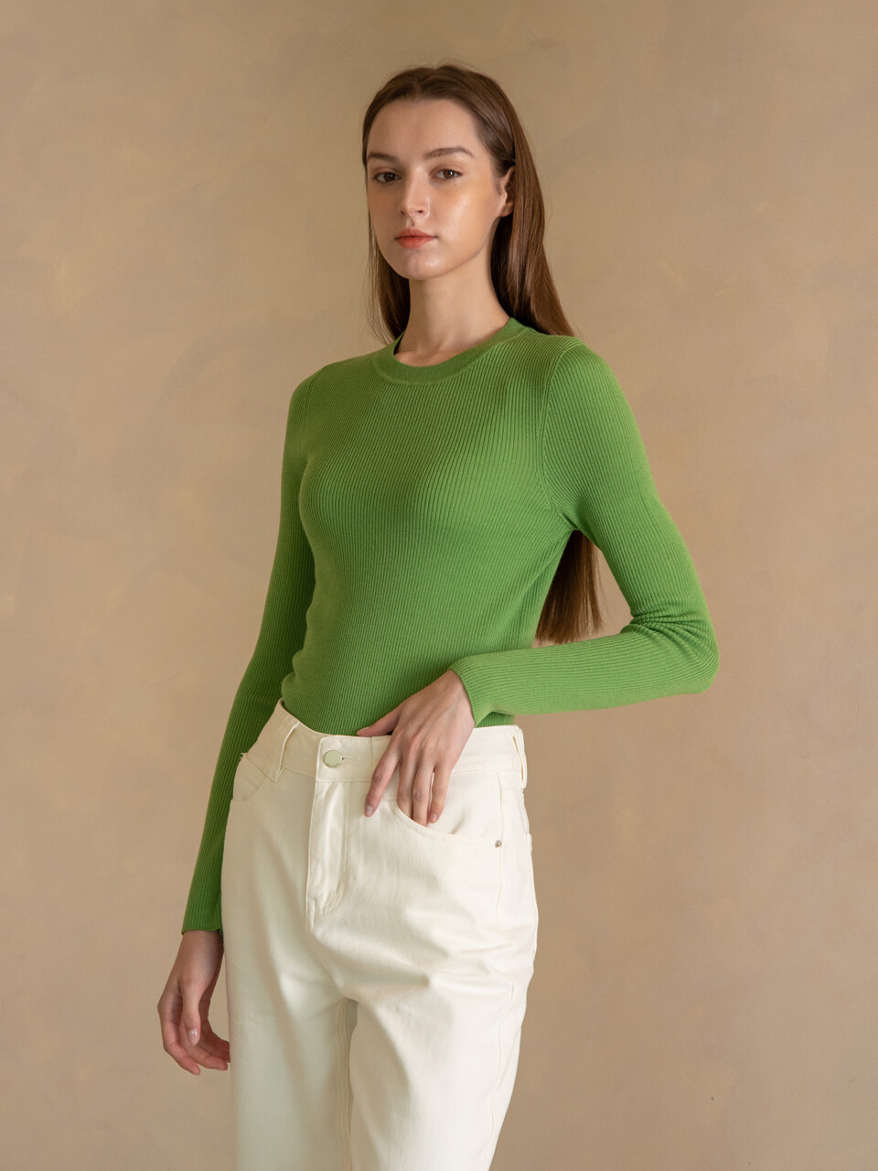 We’Dee WED Slim Round Knit Top (3 Colors)