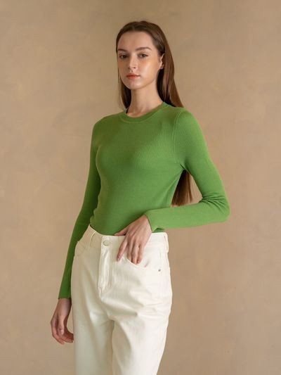 We’Dee WED Slim Round Knit Top (3 Colors)