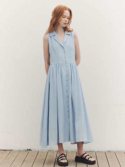 We’Dee WED_Classy Wrinkle Linen Shirt Dress