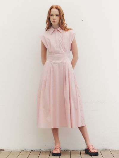 We’Dee WED_French Collar Shirts Dress - Pink