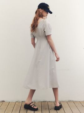 We’Dee WED_French Linen Puff Long Dress