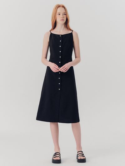 We’Dee WED_Square Neck Sleeveless Slit Dress