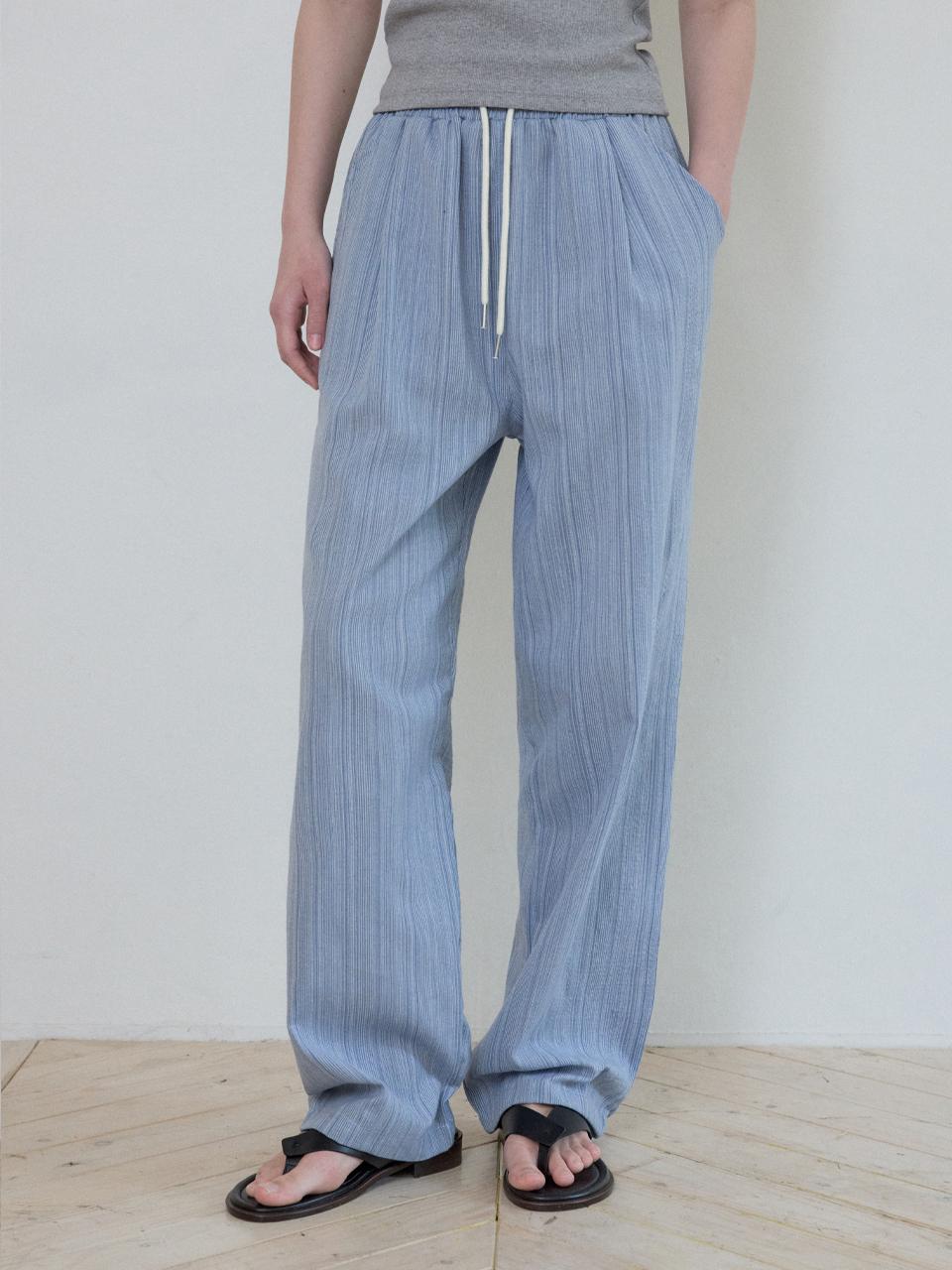WEDNESDAYOASIS FOR WOMEN Bohemian Stripe BANDING Pants [BLUE] (W25-PT10)