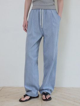WEDNESDAYOASIS FOR WOMEN Bohemian Stripe BANDING Pants [BLUE] (W25-PT10)