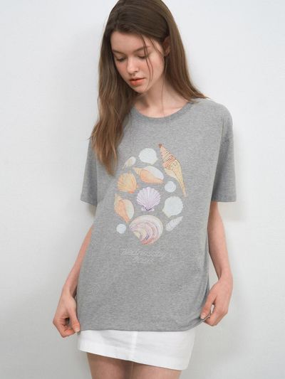 WEDNESDAYOASIS FOR WOMEN Clam Short Sleeve Tee [MELANGE] (W25-TP29)