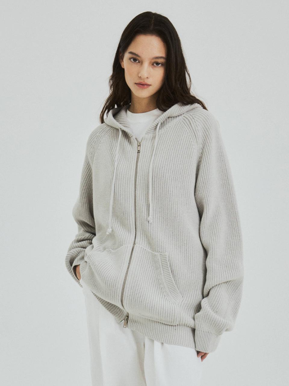WEDNESDAYOASIS FOR WOMEN Cool Washable Two-Way Zip Up Knit Hoodie