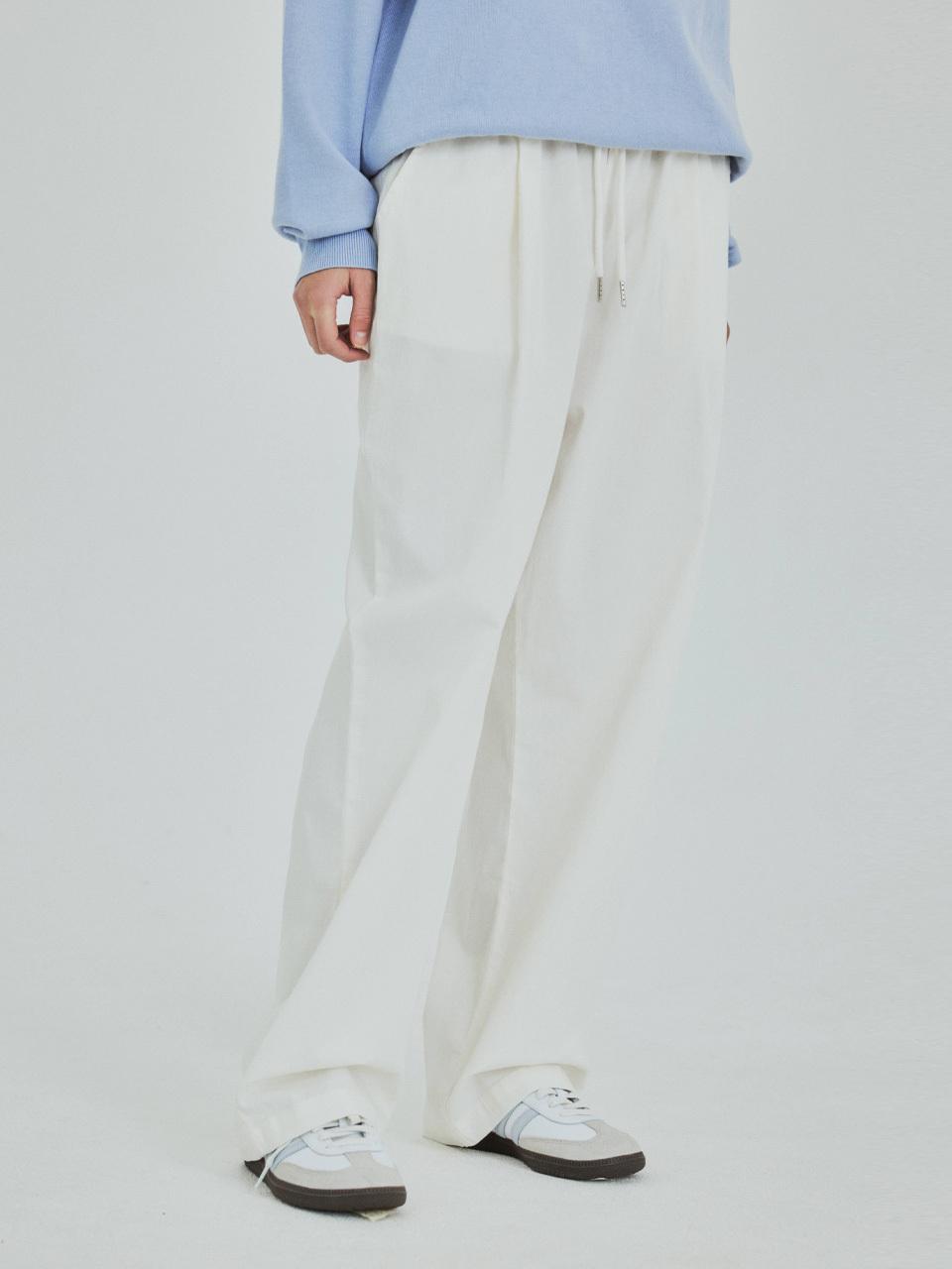 WEDNESDAYOASIS FOR WOMEN Easy Cotton Semi Wide Banding Pants (4 Color)