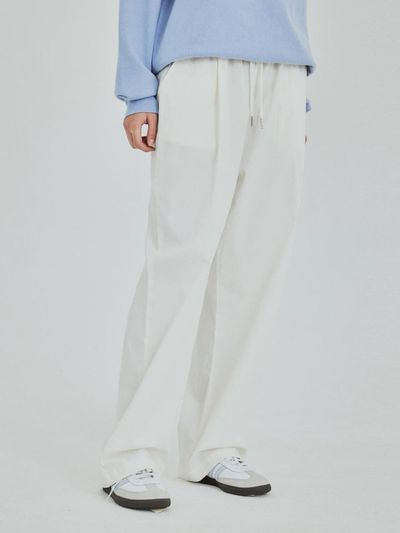 WEDNESDAYOASIS FOR WOMEN Easy Cotton Semi Wide Banding Pants (4 Color)