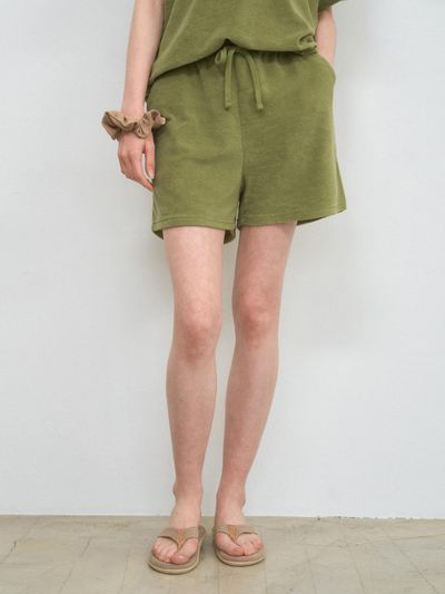 WEDNESDAYOASIS FOR WOMEN One Mile Terry Summer Shorts [GREEN] (W25-PT05)