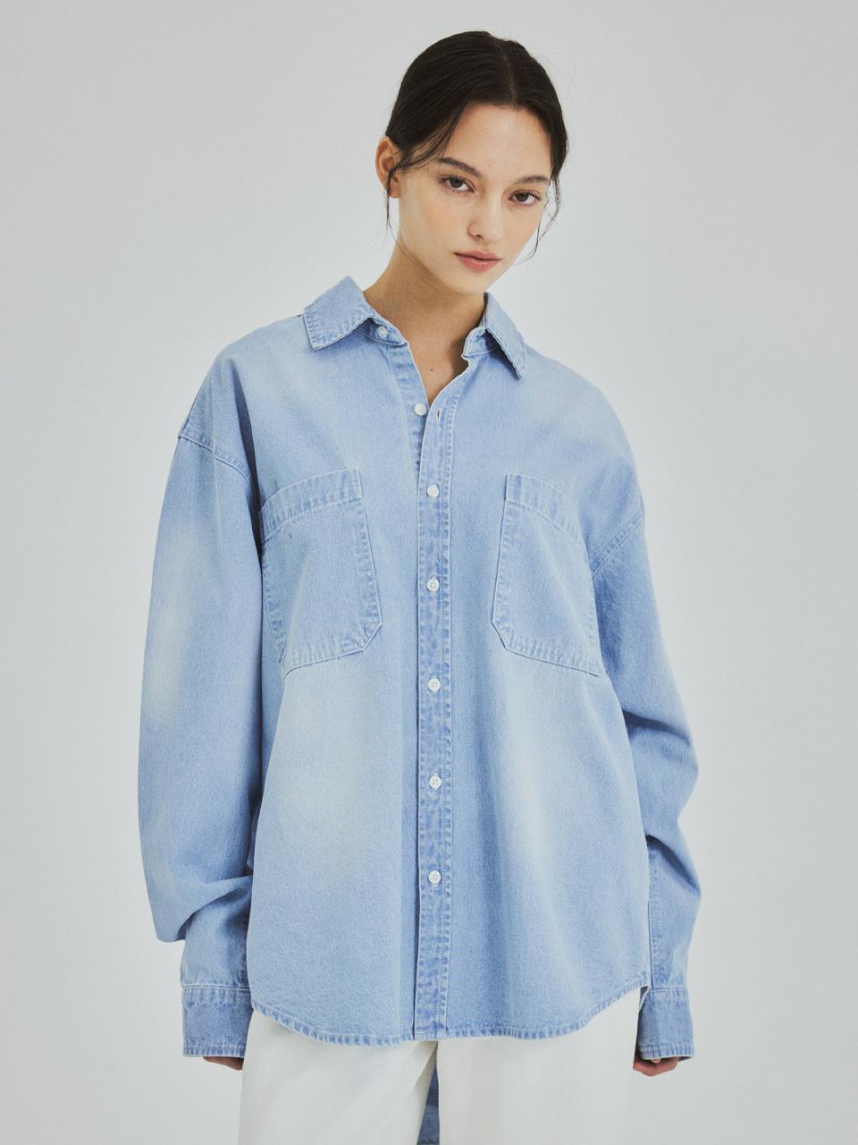 WEDNESDAYOASIS FOR WOMEN Soft Touch Washed Denim Shirt (3 color)
