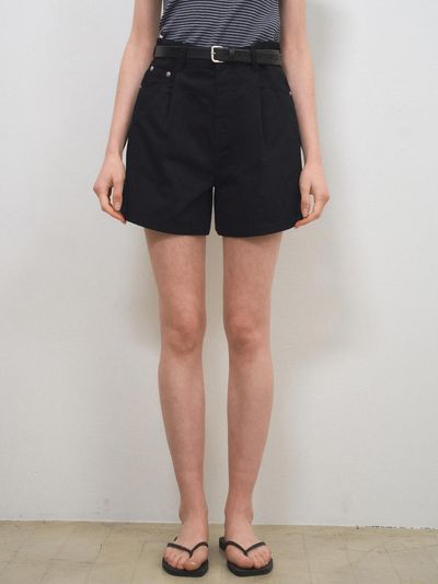 WEDNESDAYOASIS FOR WOMEN Twill Short Bermuda Shorts [BLACK] (WC25-PT06)