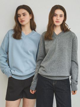 WEDNESDAYOASIS FOR WOMEN Washable V-neck Flat-lock Sweater (WC25-KN01)