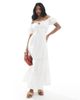 Wednesday's Girl Wednesday's Girl bardot crochet midi trim dress in white - 1